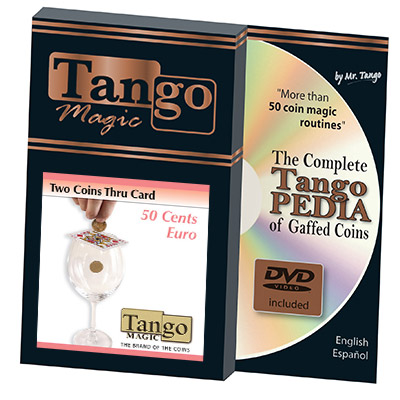 Two Coins Thru Card (50 cent Euro) by Tango
