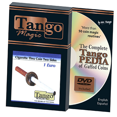 Cigarette Thru Coin Two Sides 1 Euro by Tango