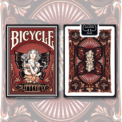 レアデック　Butterfly Butterfly x Bicycle Marked Rider Back Playing Cards (Blue