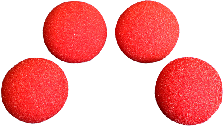 4 Bolas de Esponja Regular - 1.5 Pulgadas (Rojo)