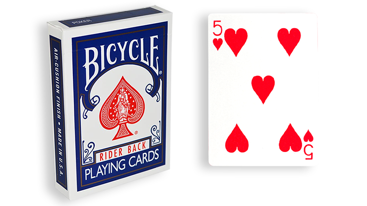 Cartas para Forzar - 1 Eleccion - 5 de Corazones - Cartas Bicycle - Azul