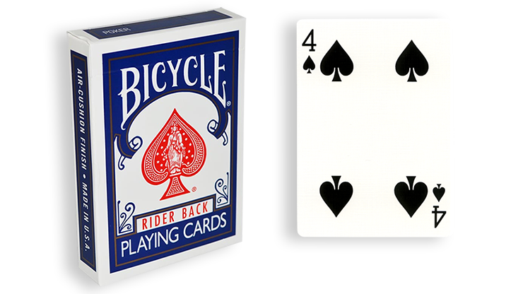 Cartas para Forzar - 1 Eleccion - 4 de Espadas - Cartas Bicycle - Azul