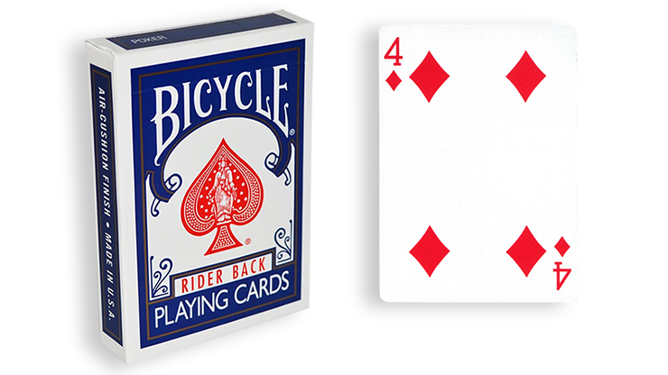 Cartas para Forzar - 1 Eleccion - 4 de Diamantes - Cartas Bicycle - Azul