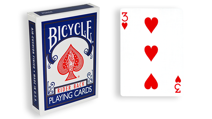 Cartas para Forzar - 1 Eleccion - 3 de Corazones - Cartas Bicycle - Azul