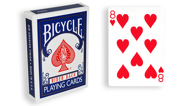 Cartas para Forzar - 1 Eleccion - 8 de Corazones - Cartas Bicycle - Azul