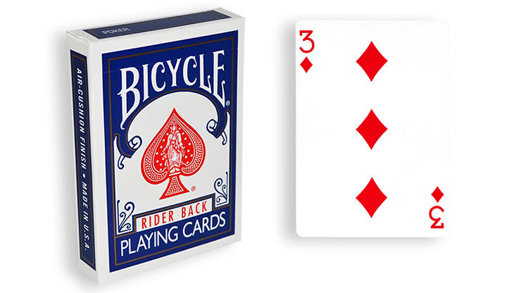 Cartas para Forzar - 1 Eleccion - 3 de Diamantes - Cartas Bicycle - Azul