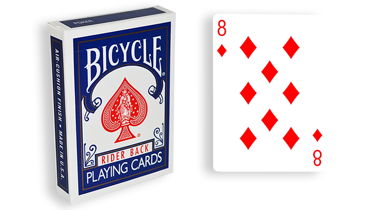 Cartas para Forzar - 1 Eleccion - 8 de Diamantes - Cartas Bicycle - Azul