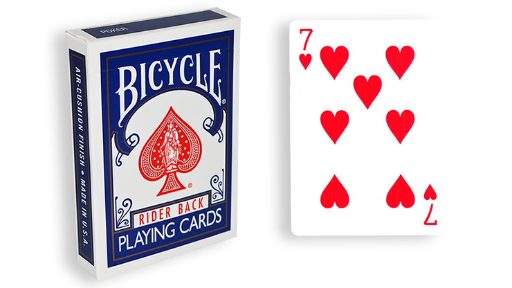 Cartas para Forzar - 1 Eleccion - 7 de Corazones - Cartas Bicycle - Azul