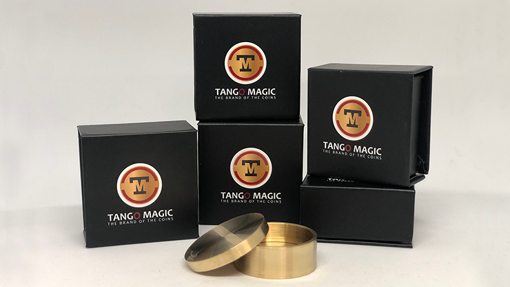 Okito Coin Box (BRASS con DVD)(B0028) One Dollar - Tango Magic