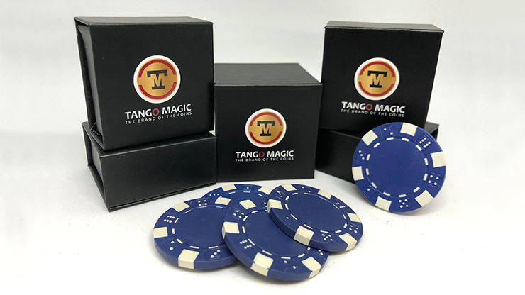 Expanded Shell Poker Chip Blue plus 4 Regular Chips (PK001B) - Tango Magic