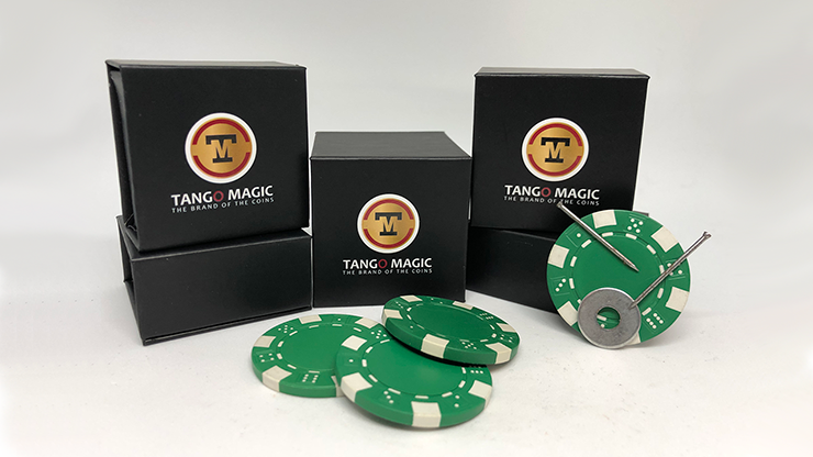 Magnetic Poker Chip Green plus 3 regular chips (PK003G) - Tango Magic