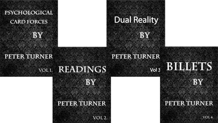 4 Volume Set of Reading, Billets, Dual Reality and Psychological Playing Card Forces - Peter Turner