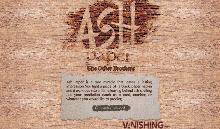 Ash Paper by the Other Brothers... MagicWorld Magic Shop