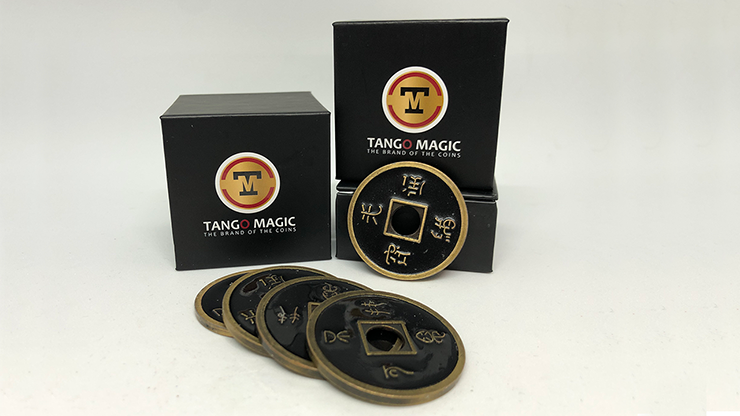 Dollar Size Shell Chinese Coin (Black) by Tango Magic (CH024