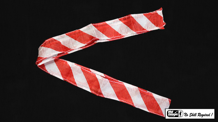 Thumb Tip Streamer Zebra 3' (Red & White) - Mr. Magic