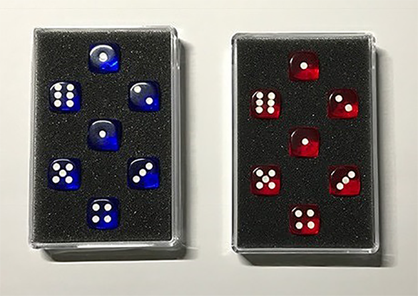 Prediction Gimmicked Dice Red (7 Dice) - Kreis