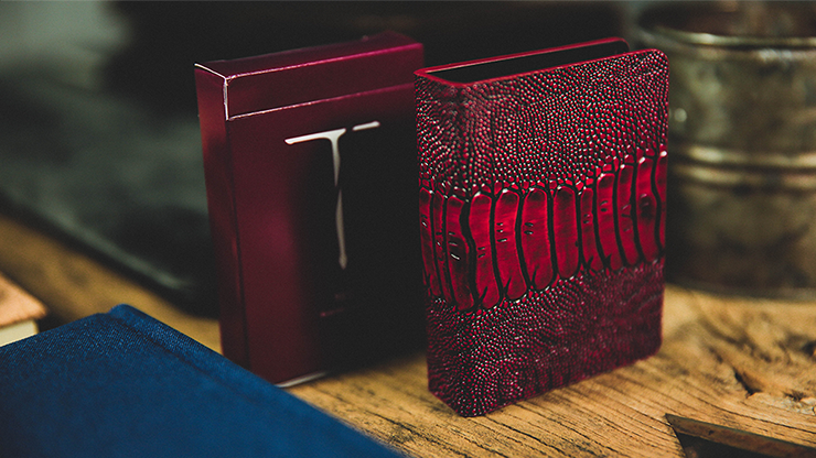 Ostrich Grain Leather Clip (Red) - TCC