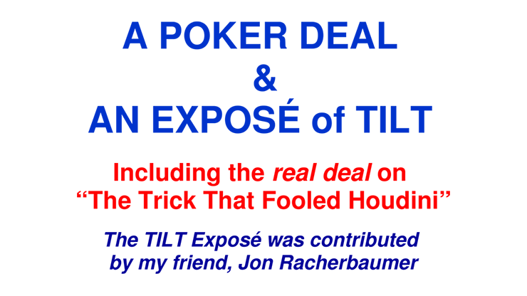 A Poker Deal & An Exposé of TILT - Paul A. Lelekis eBook DOWNLOAD