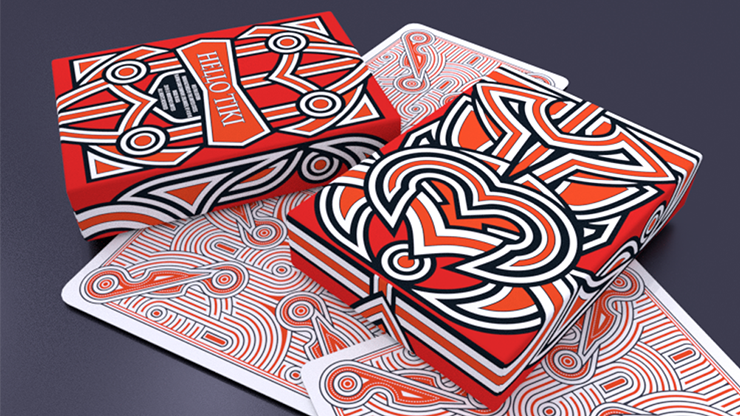 Hello Tiki (Red) Playing Cards