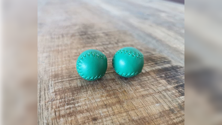 Chop Cup Balls Green Leather (Set of 2) - Leo Smetsers