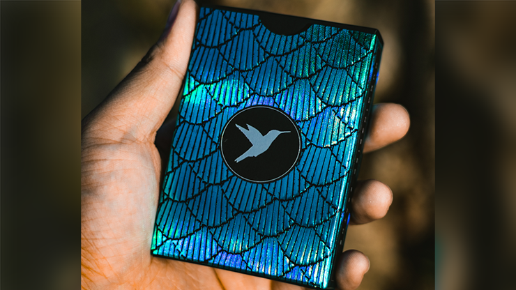 Marvelous Hummingbird Feathers (Blue) Playing Cards - Kellar