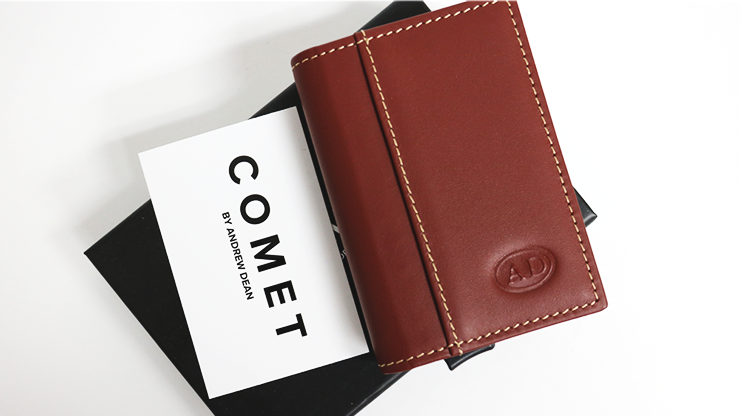 Comet Brown Leather Gold Shell (Gimmicks and Online Instruction) - Andrew Dean