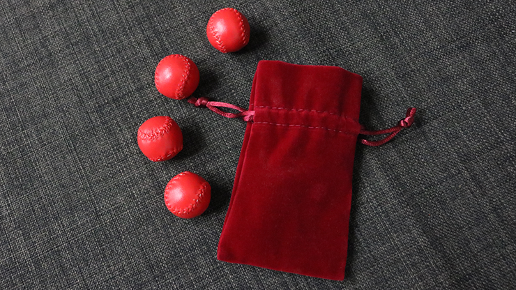 Set of 4 Leather Balls for Cups and Balls (Red and Red) - Leo Smetsers