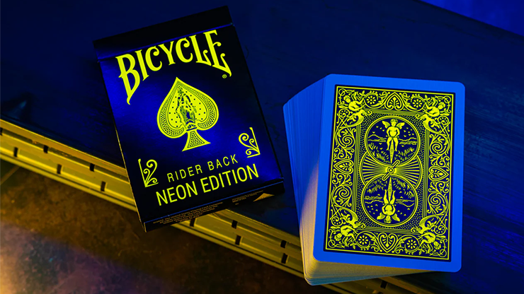 Bicycle Neon Rider Back YellowStarburst Deck Playing Cards