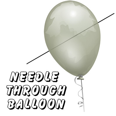 Needle Thru Balloon Professional (con 10 clear Globos) - Bazar de Magia