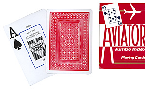 Cartas Aviator - Jumbo Index - Poker (Rojo)