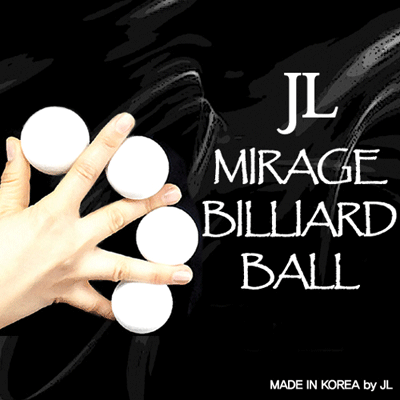 Two Inch Mirage Billiard Balls - JL (WHITE, 3 Balls & Shell)