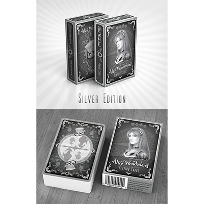 ALICE IN WONDERLAND SILVER DECK PLAYING CARDS BY GAMBLERS WAREHOUSE MAGIC TRICKS 