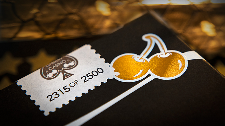 Carti de joc Limited Edition Cherry Casino (Monte Carlo Black and Gold) Numbered Seals