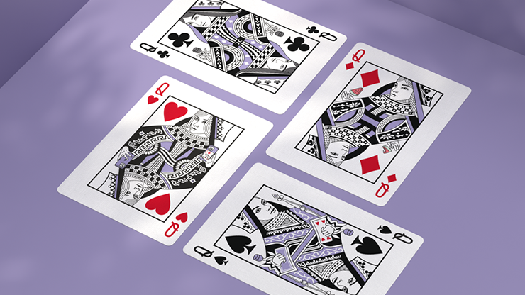 Black Roses Lavender Playing Cards - Marked Deck For Magic Tricks With Floral Back Design