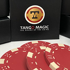 Expanded Shell Poker Chip Red plus 4 Regular Chips (PK001R) by Tango magic
