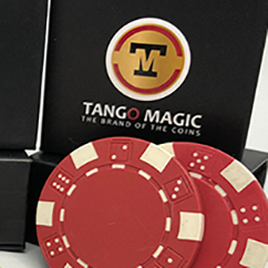 TUC Poker Chip Red plus 3 regular chips (PK002R) by Tango Magic - Trick
