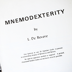 Mnemodexterity by L. De Bevere - Book