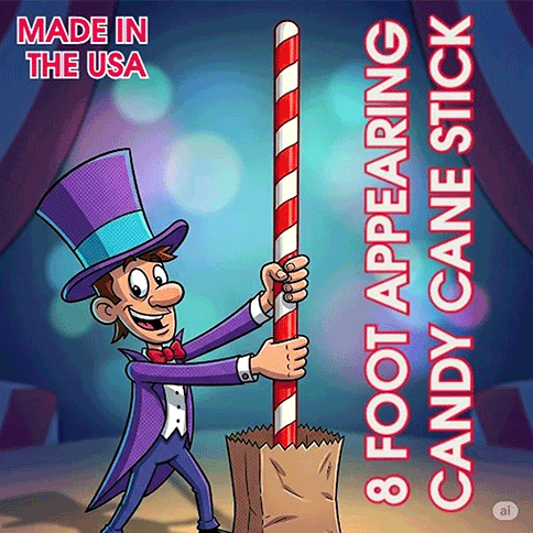 Appearing Candy Cane Red & White - 8 Foot by Big Guys Magic