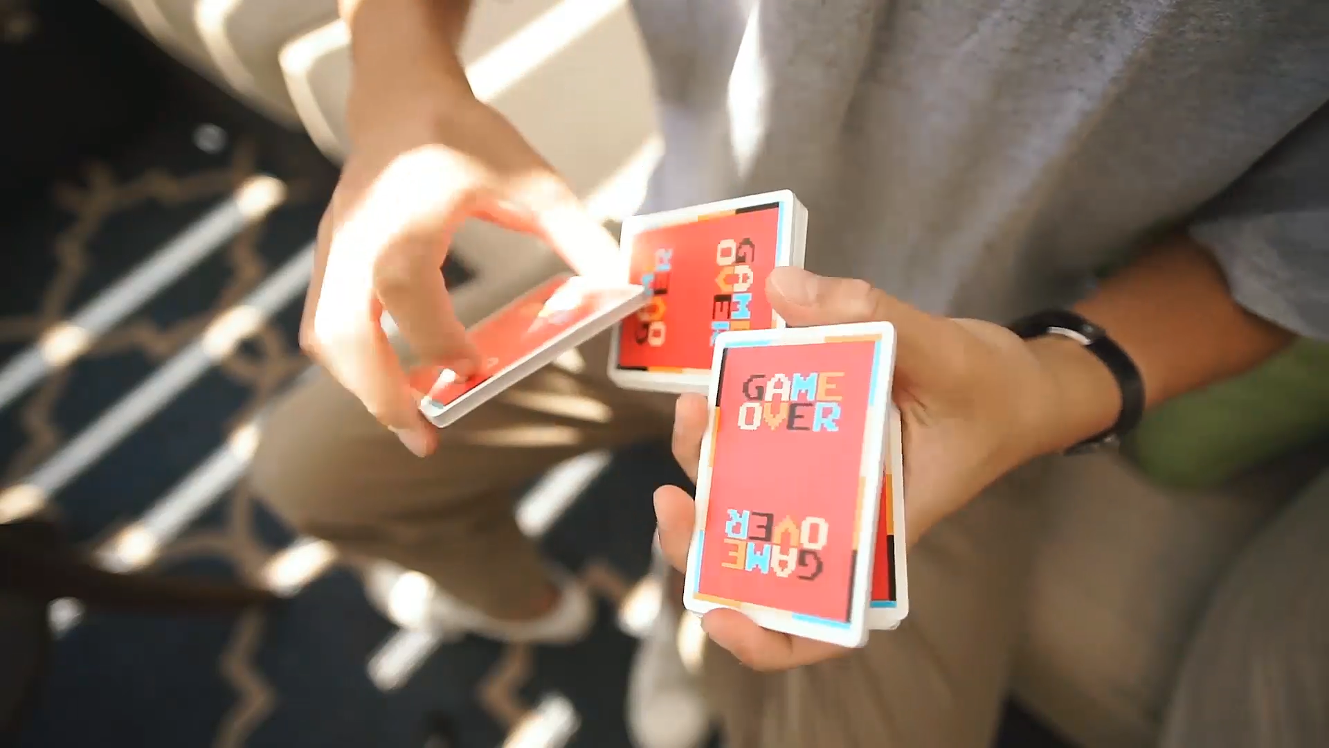 Game Over Red Playing Cards by Gemini